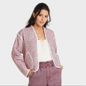 Quilted jacket- pink with cute flowers! 🌸